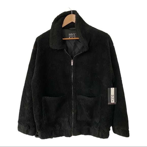 Marc New York Performance teddy atyle zipper front jacket black size medium NWT - Picture 1 of 7